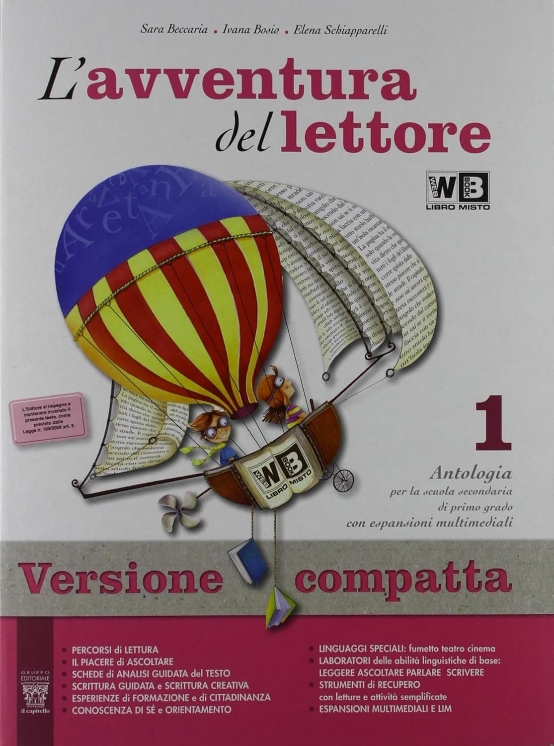 Avventura Del Lettore 1 - V. Comp. (L') + Mito-Epica + Invalsi - Libro Misto