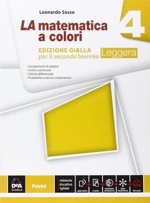 Copertina Matematica A Colori (La) Edizione Gialla Leggera Volume 4 + Ebook