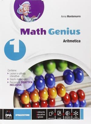 Copertina Math Genius    Aritmetica 1 + Geometria 1 + Ebook (Anche Su Dvd)