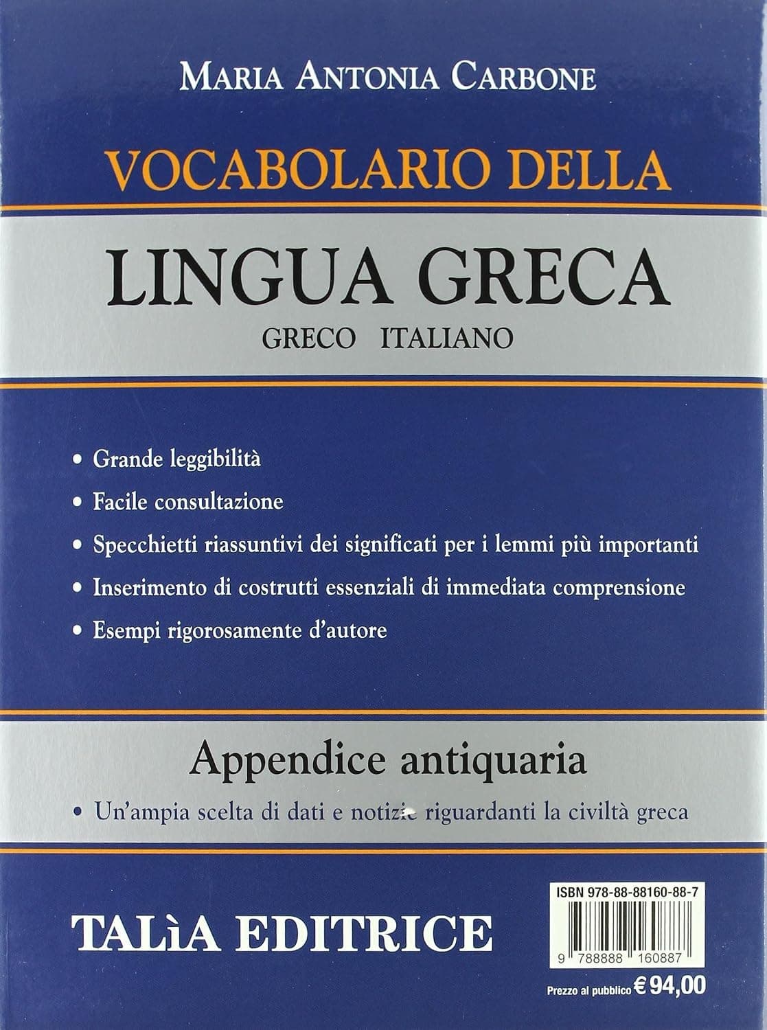 Vocabolario Della Lingua Greca
